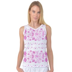 Pink Flowers Women s Basketball Tank Top by Eskimos