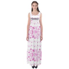 Pink Flowers Empire Waist Maxi Dress by Eskimos