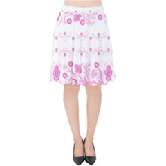 Pink Flowers Velvet High Waist Skirt by Eskimos