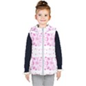 Pink flowers Kids  Hooded Puffer Vest View1