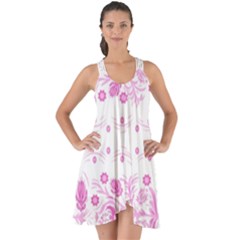 Pink Flowers Show Some Back Chiffon Dress by Eskimos