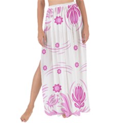 Pink Flowers Maxi Chiffon Tie-up Sarong by Eskimos