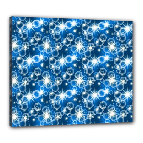 Star Hexagon Deep Blue Light Canvas 24  X 20  (stretched) by Dutashop