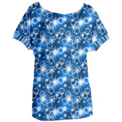 Star Hexagon Deep Blue Light Women s Oversized Tee