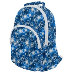 Star Hexagon Deep Blue Light Rounded Multi Pocket Backpack