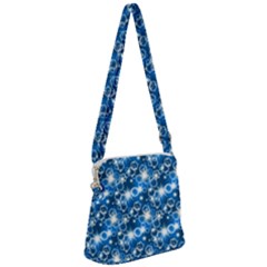 Star Hexagon Deep Blue Light Zipper Messenger Bag