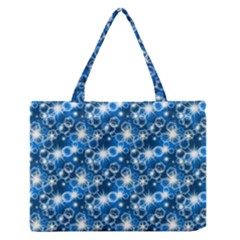 Star Hexagon Deep Blue Light Zipper Medium Tote Bag by Dutashop