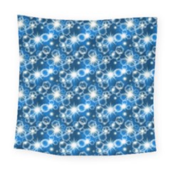 Star Hexagon Deep Blue Light Square Tapestry (large) by Dutashop