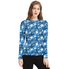 Star Hexagon Deep Blue Light Women s Long Sleeve Rash Guard