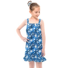 Star Hexagon Deep Blue Light Kids  Overall Dress