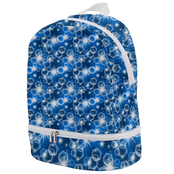 Star Hexagon Deep Blue Light Zip Bottom Backpack