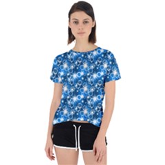 Star Hexagon Deep Blue Light Open Back Sport Tee