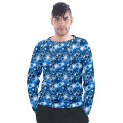 Star Hexagon Deep Blue Light Men s Long Sleeve Raglan Tee