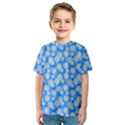 Hydrangea Blue Glitter Round Kids  Sport Mesh Tee View1