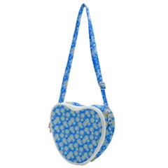 Hydrangea Blue Glitter Round Heart Shoulder Bag by Dutashop