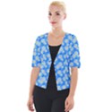 Hydrangea Blue Glitter Round Cropped Button Cardigan View1