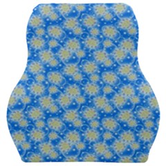 Hydrangea Blue Glitter Round Car Seat Velour Cushion  by Dutashop