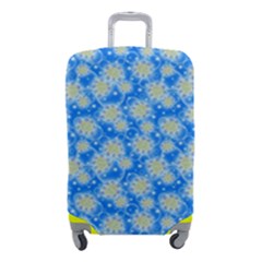 Hydrangea Blue Glitter Round Luggage Cover (small) by Dutashop