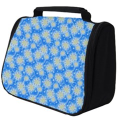 Hydrangea Blue Glitter Round Full Print Travel Pouch (big)