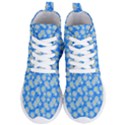 Hydrangea Blue Glitter Round Women s Lightweight High Top Sneakers View1