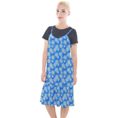 Hydrangea Blue Glitter Round Camis Fishtail Dress by Dutashop