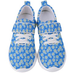 Hydrangea Blue Glitter Round Women s Velcro Strap Shoes by Dutashop