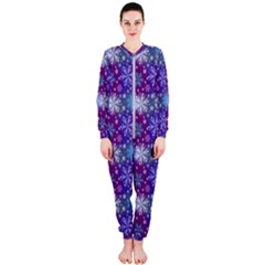 Snow Blue Purple Tulip Onepiece Jumpsuit (ladies)  by Dutashop