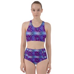 Snow Blue Purple Tulip Racer Back Bikini Set by Dutashop