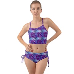 Snow Blue Purple Tulip Mini Tank Bikini Set by Dutashop