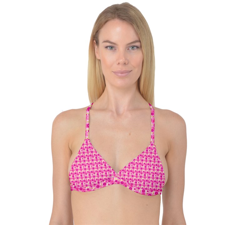 Heart Pink Reversible Tri Bikini Top