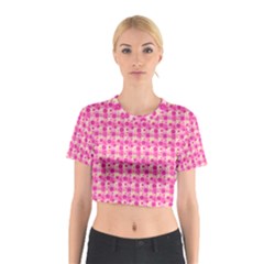 Heart Pink Cotton Crop Top by Dutashop