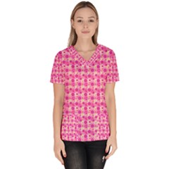 Heart Pink Women s V-neck Scrub Top by Dutashop