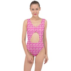 Heart Pink Center Cut Out Swimsuit