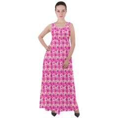 Heart Pink Empire Waist Velour Maxi Dress by Dutashop