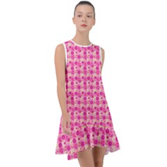 Heart Pink Frill Swing Dress