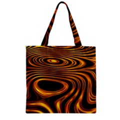 Wave Abstract Lines Zipper Grocery Tote Bag by Dutashop