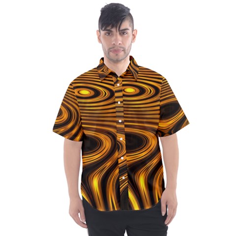 Wave Abstract Lines Men s Short Sleeve Shirt by Dutashop