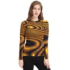 Wave Abstract Lines Women s Long Sleeve Rash Guard