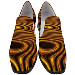 Wave Abstract Lines Women Slip On Heel Loafers by Dutashop