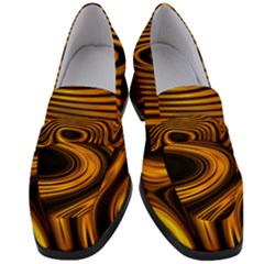 Wave Abstract Lines Women s Chunky Heel Loafers by Dutashop