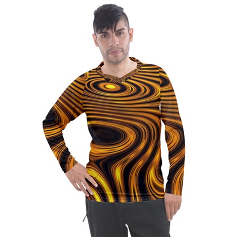 Wave Abstract Lines Men s Pique Long Sleeve Tee by Dutashop