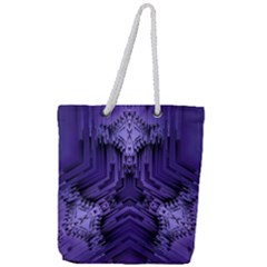 Mandala Neon Full Print Rope Handle Tote (large)