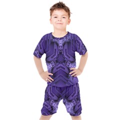 Mandala Neon Kids  Tee And Shorts Set