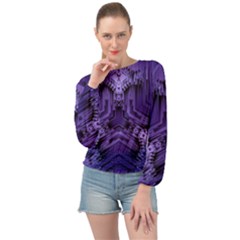 Mandala Neon Banded Bottom Chiffon Top by Dutashop