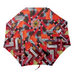 Maze Abstract Texture Rainbow Folding Umbrellas by Dutashop