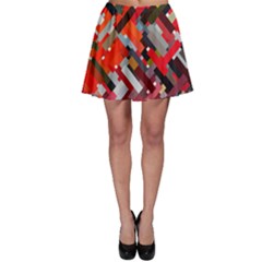 Maze Abstract Texture Rainbow Skater Skirt by Dutashop