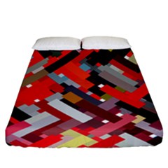 Maze Abstract Texture Rainbow Fitted Sheet (california King Size) by Dutashop