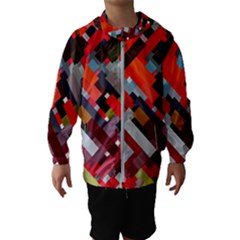 Maze Abstract Texture Rainbow Kids  Hooded Windbreaker by Dutashop