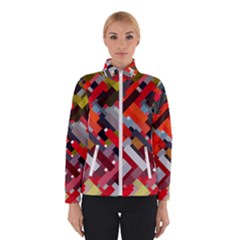 Maze Abstract Texture Rainbow Winter Jacket by Dutashop