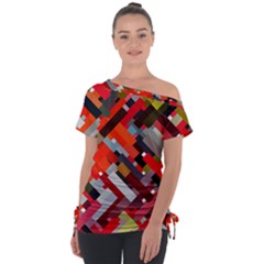 Maze Abstract Texture Rainbow Tie-up Tee